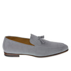 Gray suede tassel loafer by Fratelli Borgioli – handmade