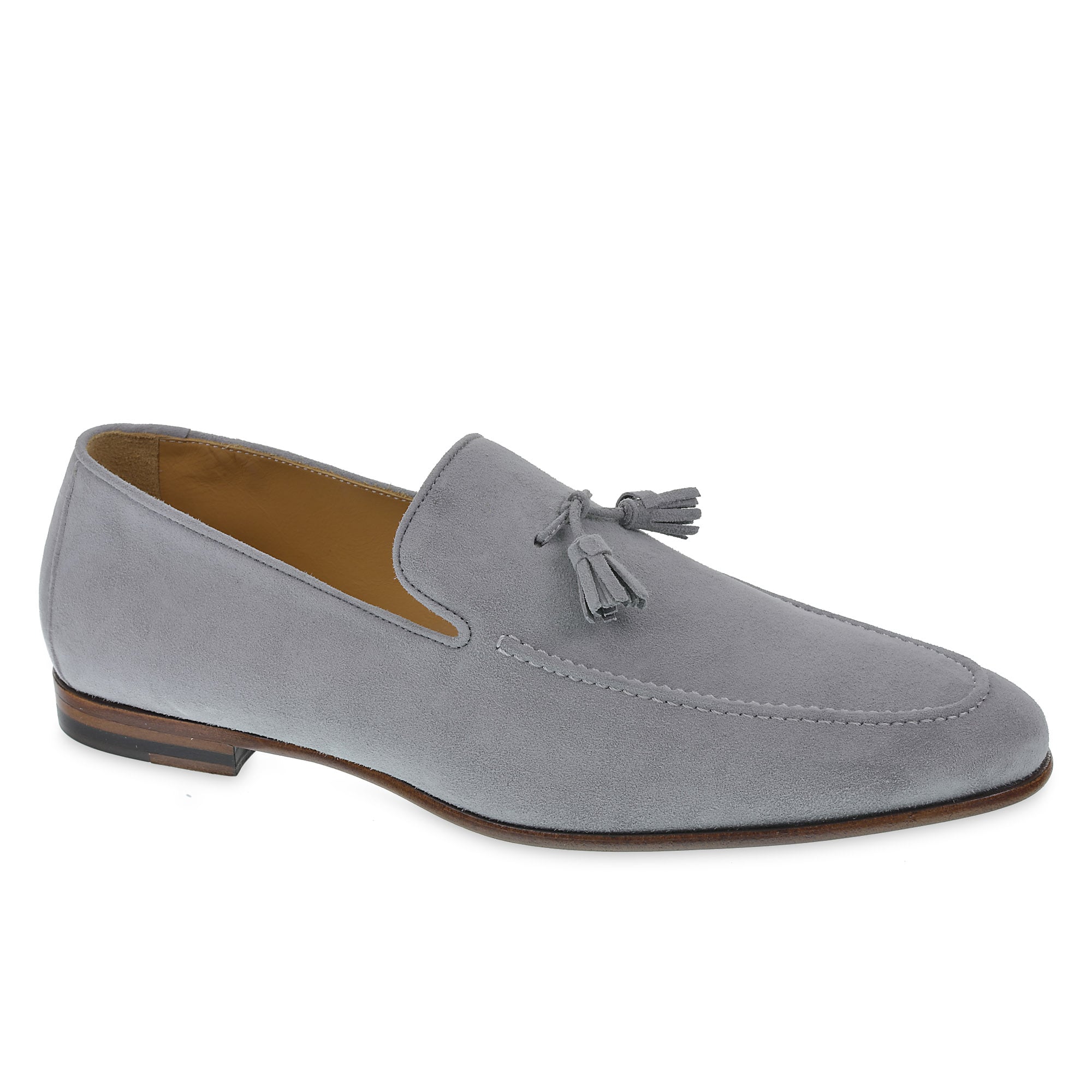 Gray suede tassel loafer by Fratelli Borgioli – handmade