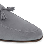 Gray suede tassel loafer by Fratelli Borgioli – handmade