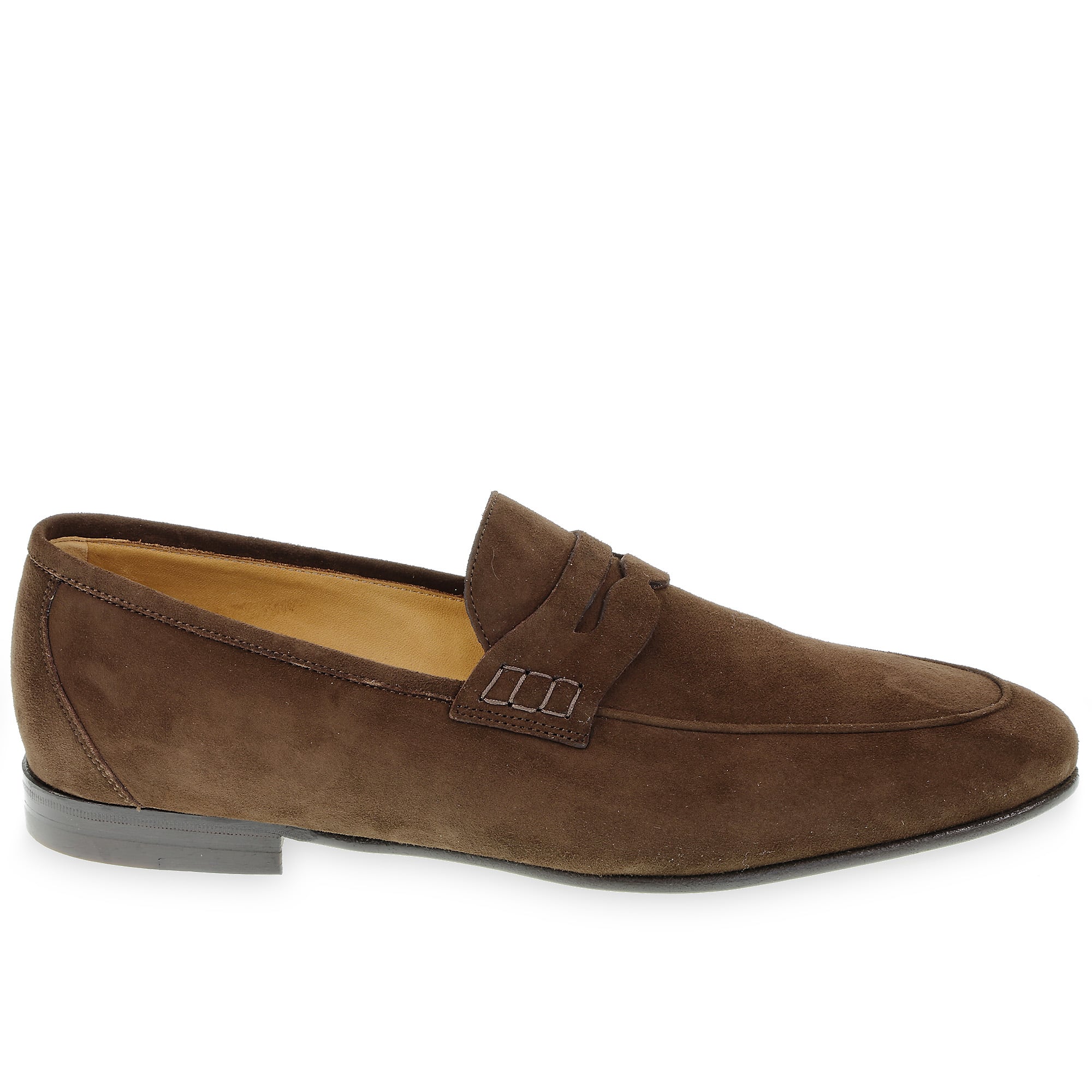 Mocassin américain en daim marron par Fratelli Borgioli – fabriquées à la main