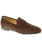 Brown suede penny loafers by Fratelli Borgioli – handcrafted