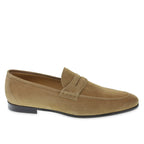 Beige suede penny loafer by Fratelli Borgioli – made by hand