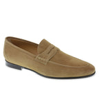 Beige suede penny loafer by Fratelli Borgioli – made by hand