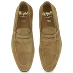 Beige suede penny loafer by Fratelli Borgioli – made by hand