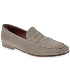Penny loafer in gray nubuck leather by Fratelli Borgioli – handcrafted