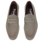 Penny loafer in gray nubuck leather by Fratelli Borgioli – handcrafted