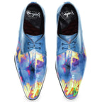 Psychedelic patent leather ceremonial derby - Fratelli Borgioli - Italian craftsmanship (handcrafted)