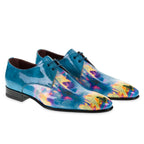 Psychedelic patent leather ceremonial derby - Fratelli Borgioli - Italian craftsmanship (handcrafted)