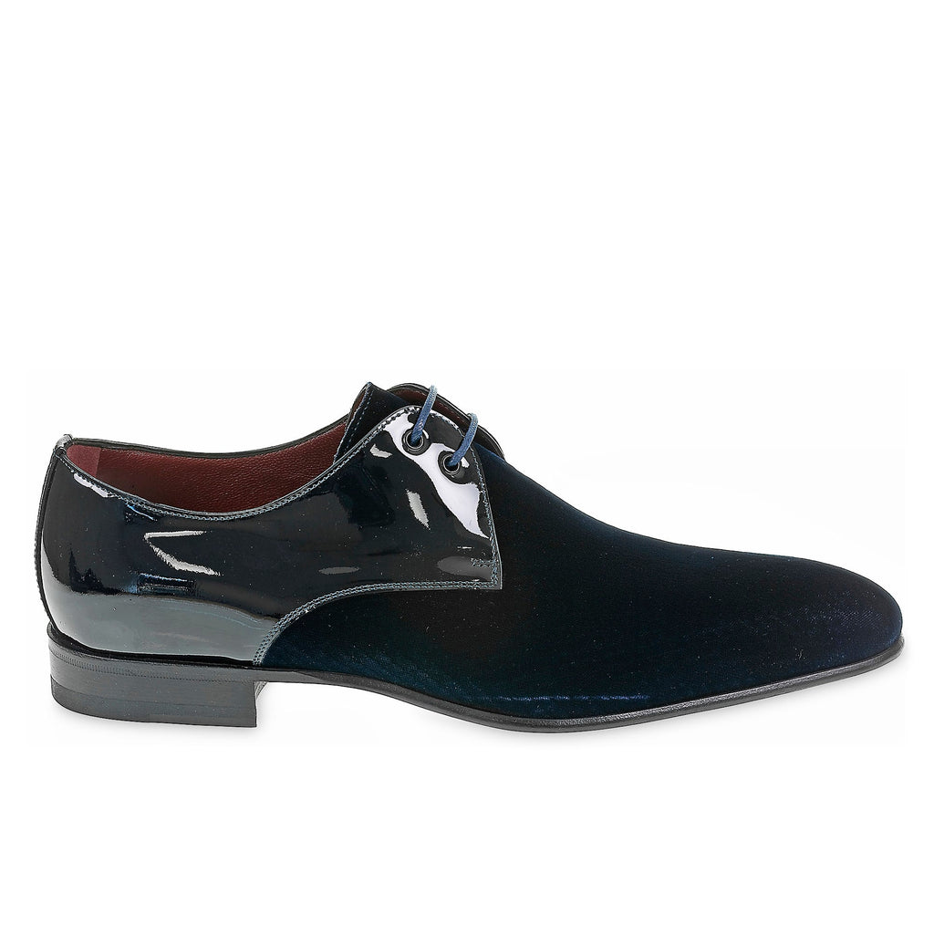 Derby in Printed Velvet and Patent - Fratelli Borgioli - Italian Craftsmanship (handmade)