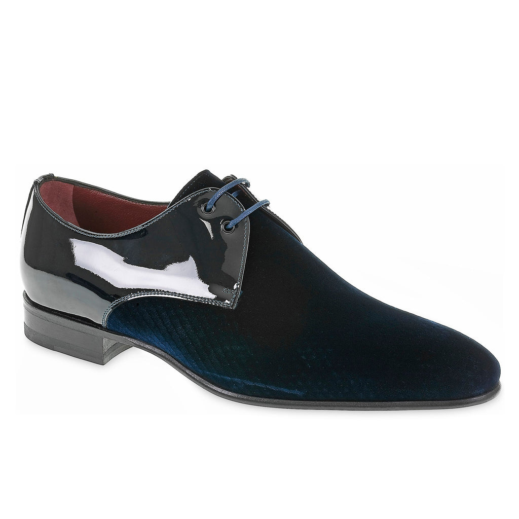 Derby in Printed Velvet and Patent - Fratelli Borgioli - Italian Craftsmanship (handmade)