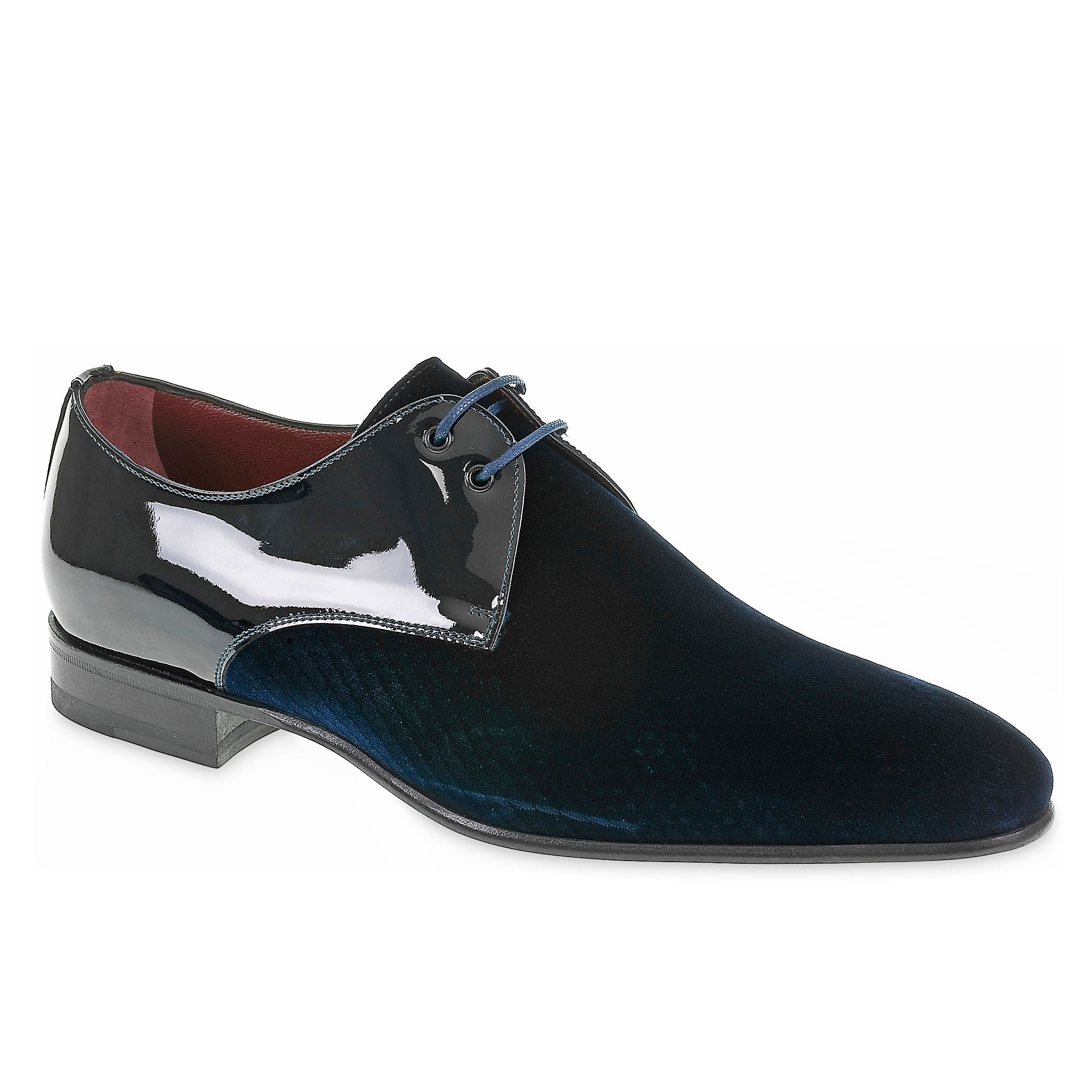 Derby in Printed Velvet and Patent - Fratelli Borgioli - Italian Craftsmanship (handmade)