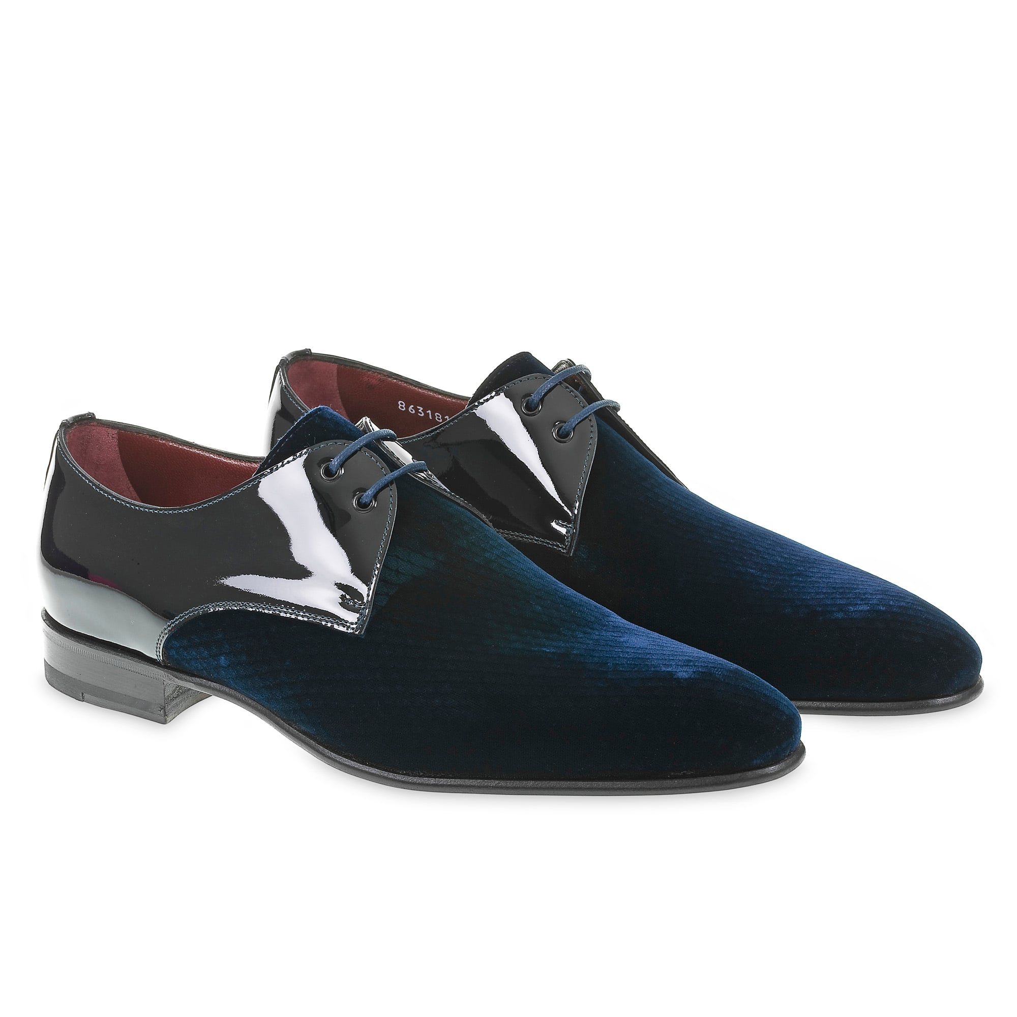 Derby in Printed Velvet and Patent - Fratelli Borgioli - Italian Craftsmanship (handmade)