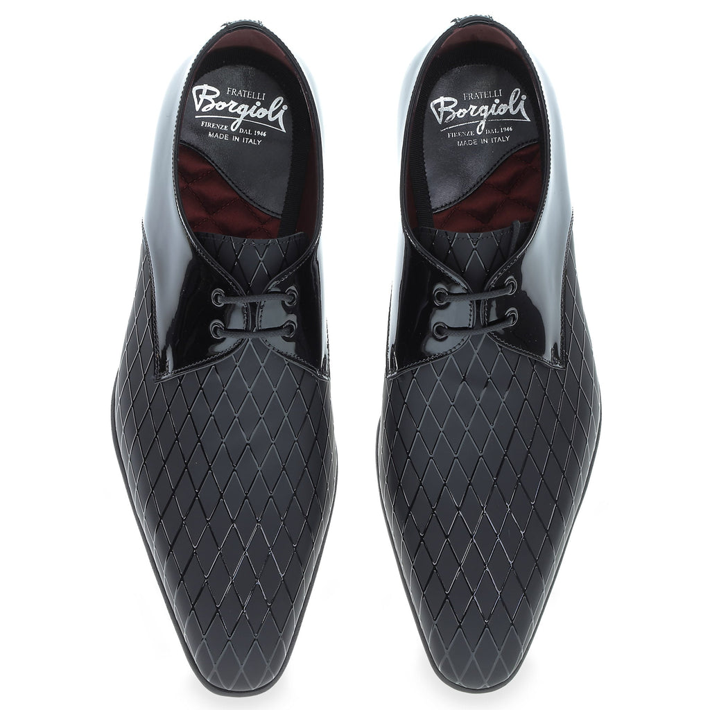 Formal shoes in Diamond Printed Patent Leather - Fratelli Borgioli - Italian Craftsmanship (made by hand)
