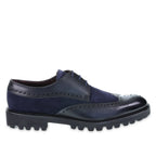 Wingtip derbies in midnight blue leather - Fratelli Borgioli - Italian craftsmanship (handmade)