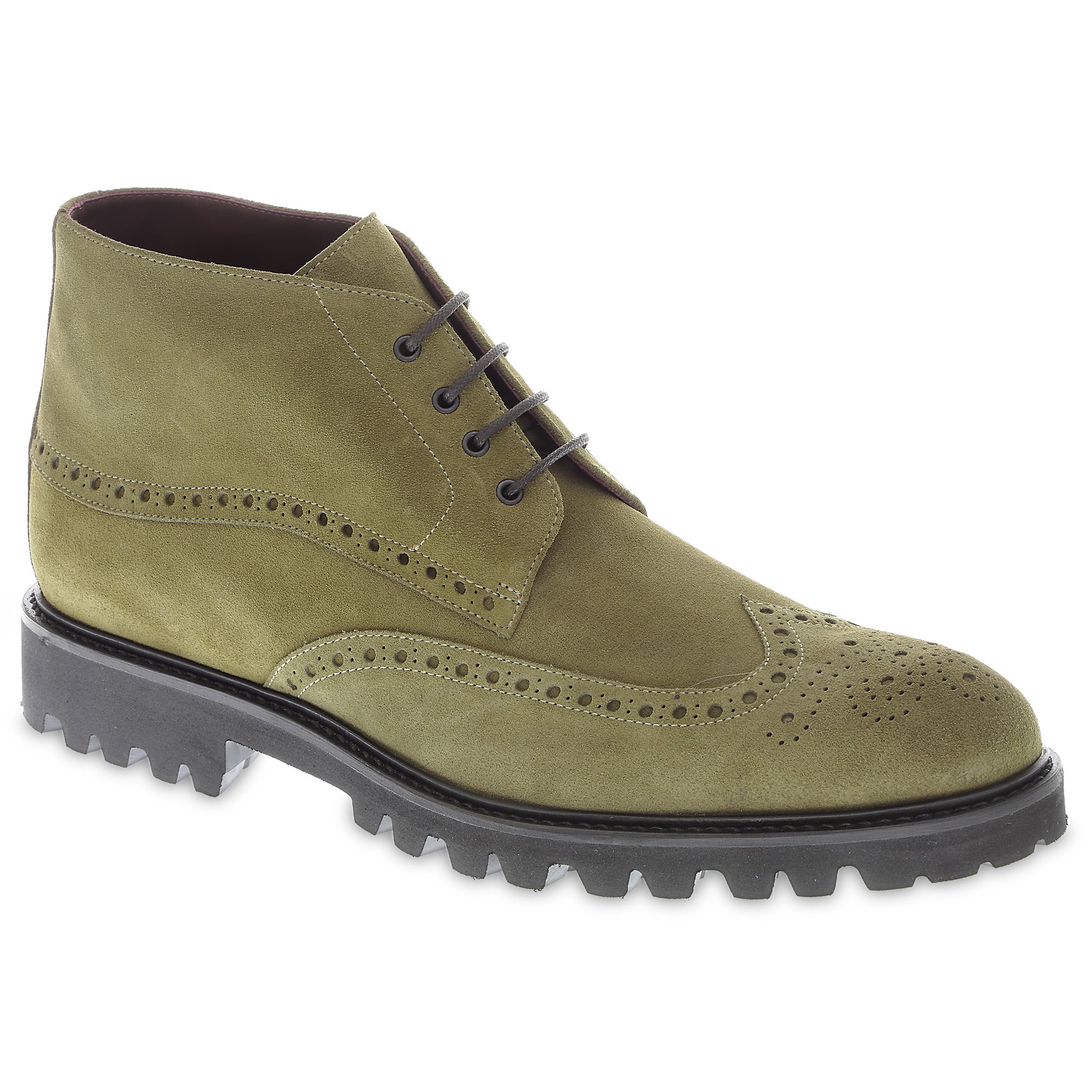 Brogue boot in clay-colored suede - Fratelli Borgioli - Italian craftsmanship (made by hand)