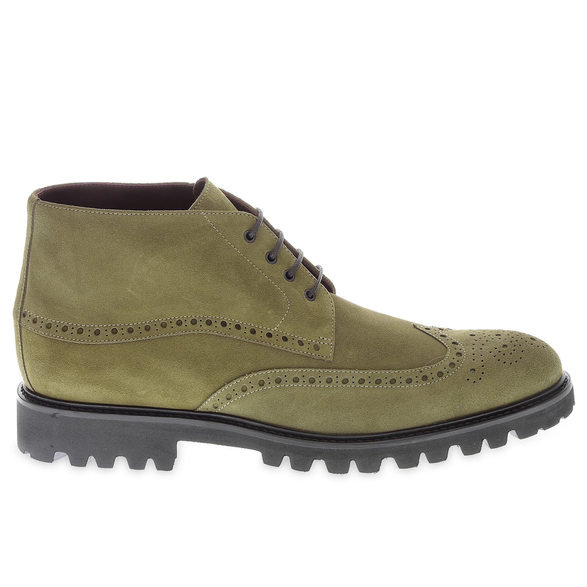 Brogue boot in clay-colored suede - Fratelli Borgioli - Italian craftsmanship (made by hand)