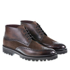 Brown leather and suede brogue boots - Fratelli Borgioli – handmade