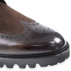 Brown leather and suede brogue boots - Fratelli Borgioli – handmade