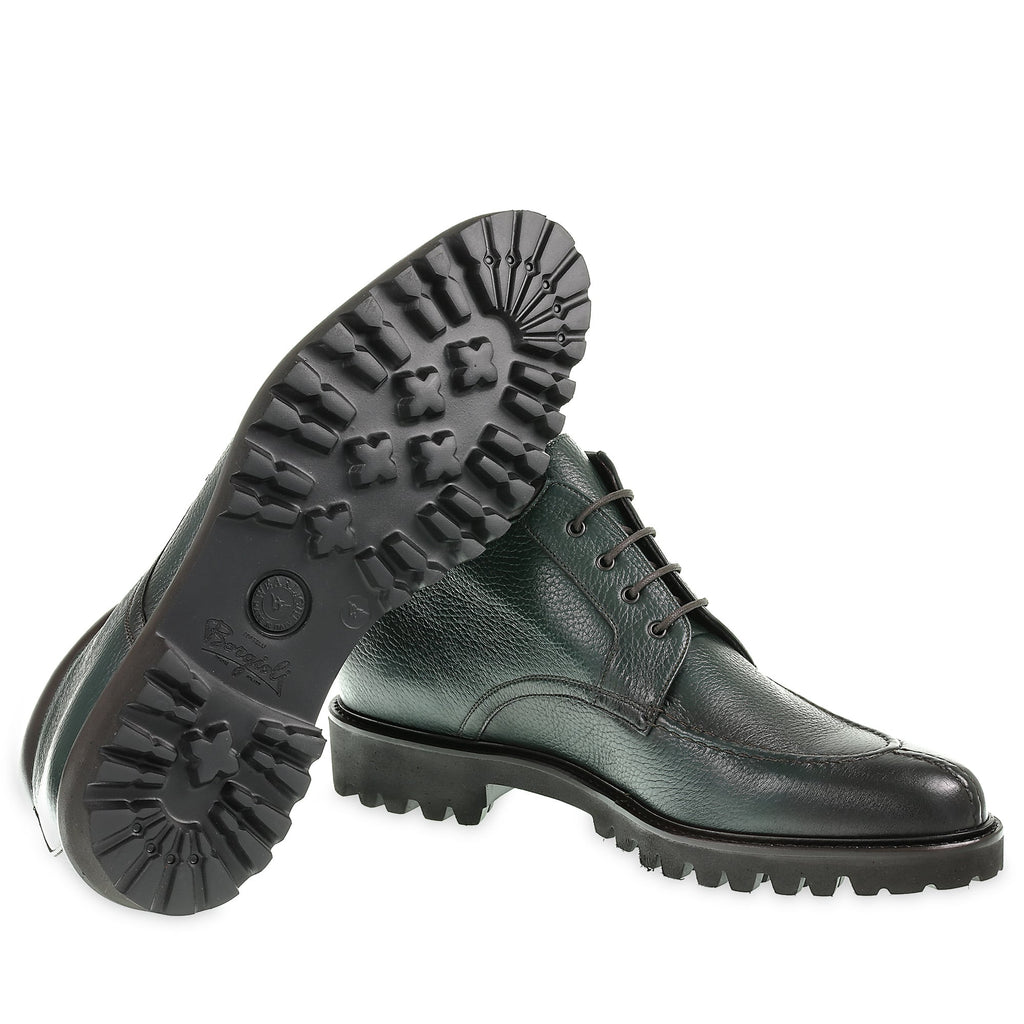Bottle green deerskin ankle boot - Fratelli Borgioli - Italian craftsmanship (handcrafted)