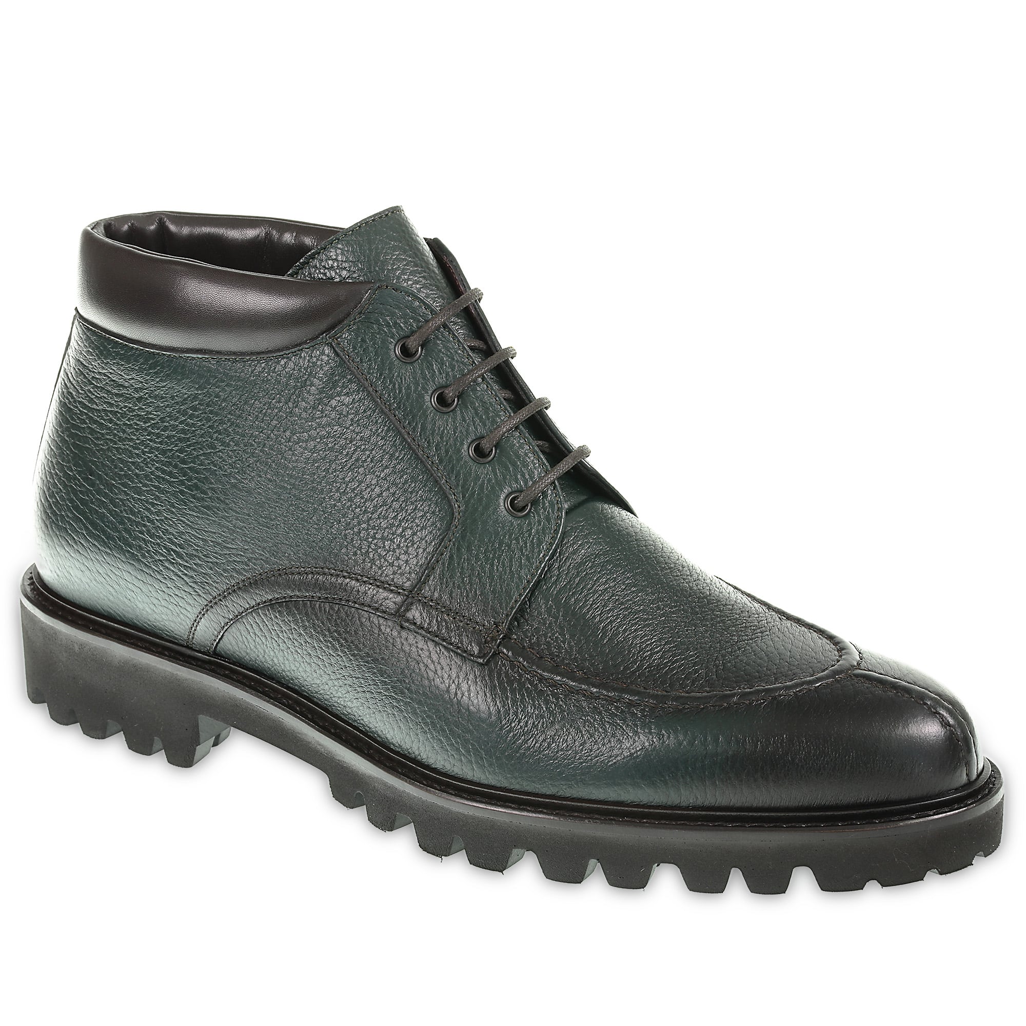 Bottle green deerskin ankle boot - Fratelli Borgioli - Italian craftsmanship (handcrafted)