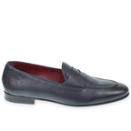 Penny loafer in soft blue calfskin by Fratelli Borgioli – made by hand