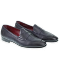 Penny loafer in soft blue calfskin by Fratelli Borgioli – made by hand