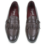 Fringe loafers in soft dark brown leather by Fratelli Borgioli – handcrafted
