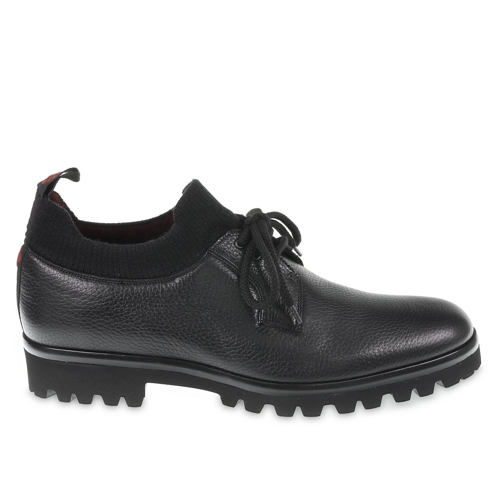 Derbies in deer leather and black cashmere - Fratelli Borgioli - Italian craftsmanship (handcrafted)