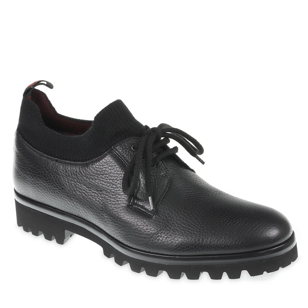 Derbies in deer leather and black cashmere - Fratelli Borgioli - Italian craftsmanship (handcrafted)