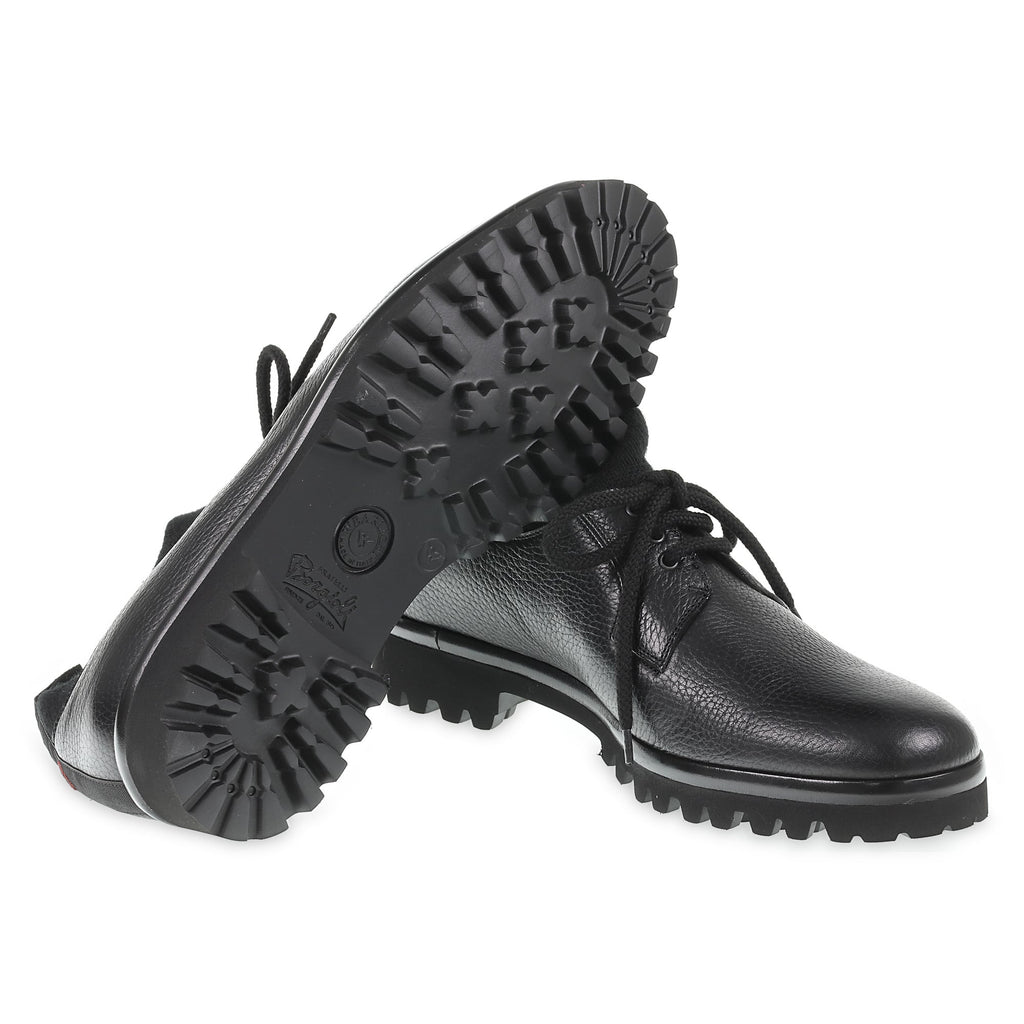 Derbies in deer leather and black cashmere - Fratelli Borgioli - Italian craftsmanship (handcrafted)