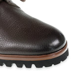 Derbies in dark brown deer leather and cashmere - Fratelli Borgioli - Italian Craftsmanship (handmade)