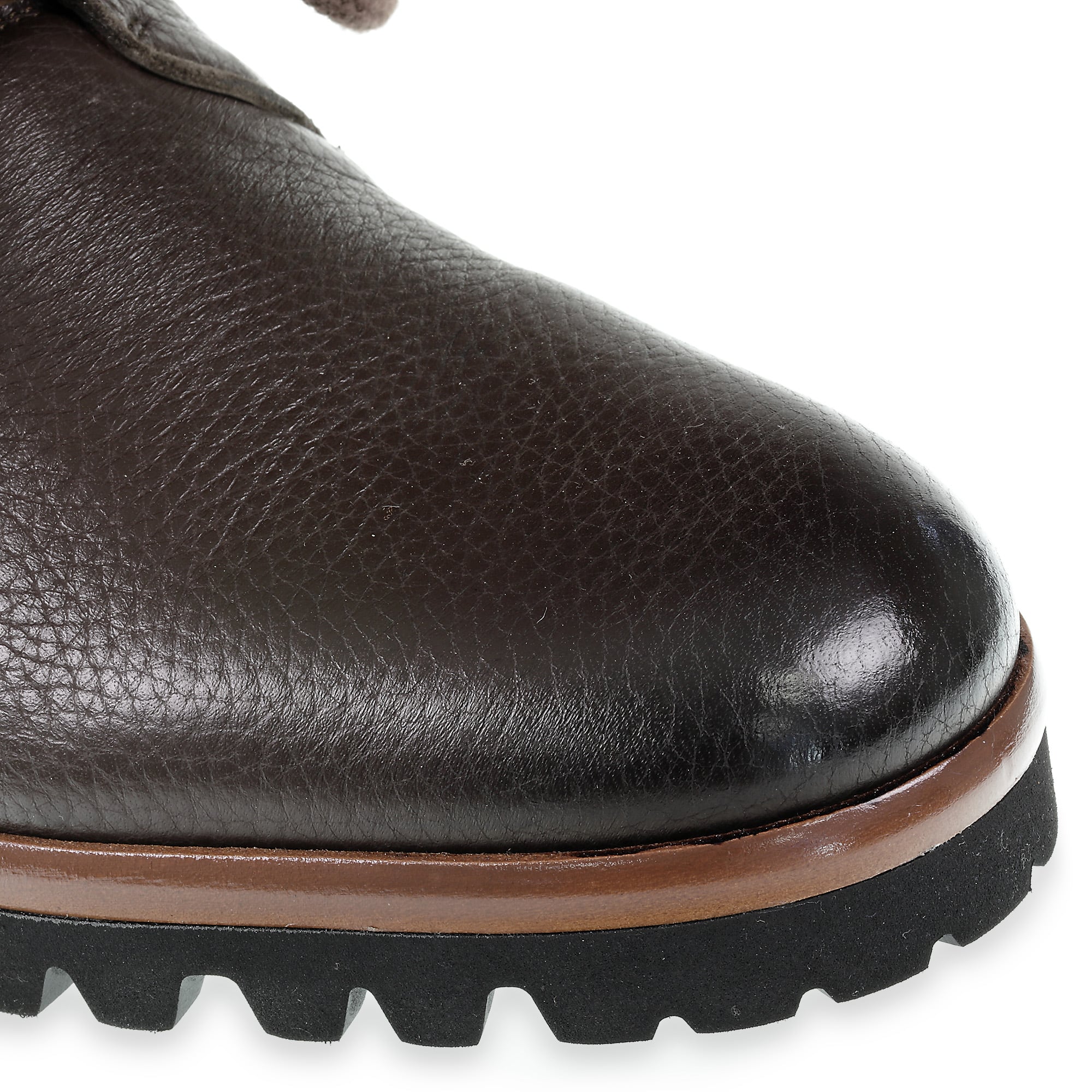 Derbies in dark brown deer leather and cashmere - Fratelli Borgioli - Italian Craftsmanship (handmade)