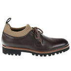 Derbies in dark brown deer leather and cashmere - Fratelli Borgioli - Italian Craftsmanship (handmade)
