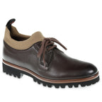 Derbies in dark brown deer leather and cashmere - Fratelli Borgioli - Italian Craftsmanship (handmade)