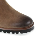 Chelsea in brown greased suede and cashmere - Fratelli Borgioli – handcrafted