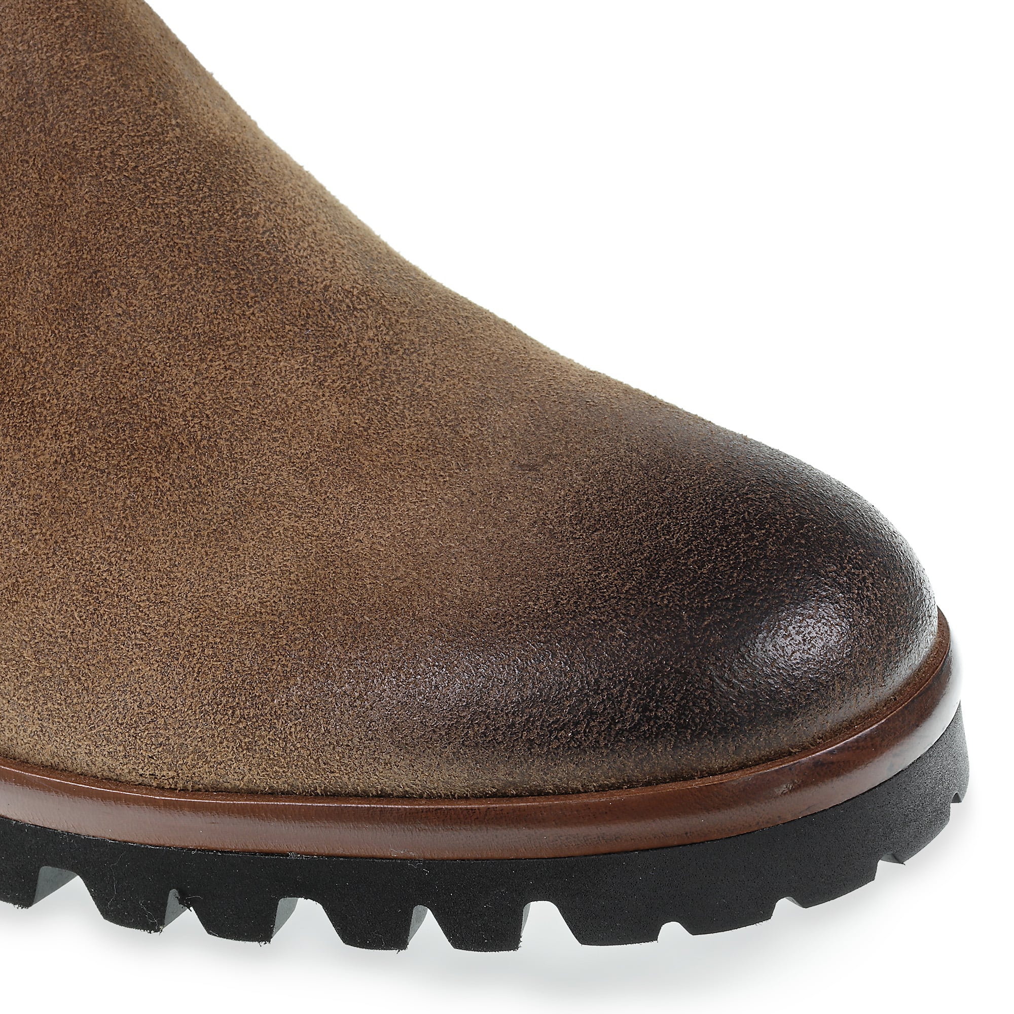 Chelsea in brown greased suede and cashmere - Fratelli Borgioli – handcrafted