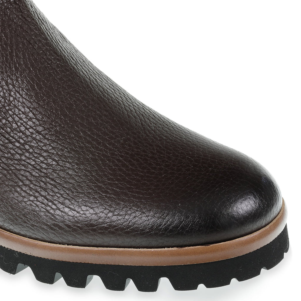 Brauner Chelsea-Stiefel aus Hirschleder und Kaschmir – Fratelli Borgioli – in Handarbeit gefertigt