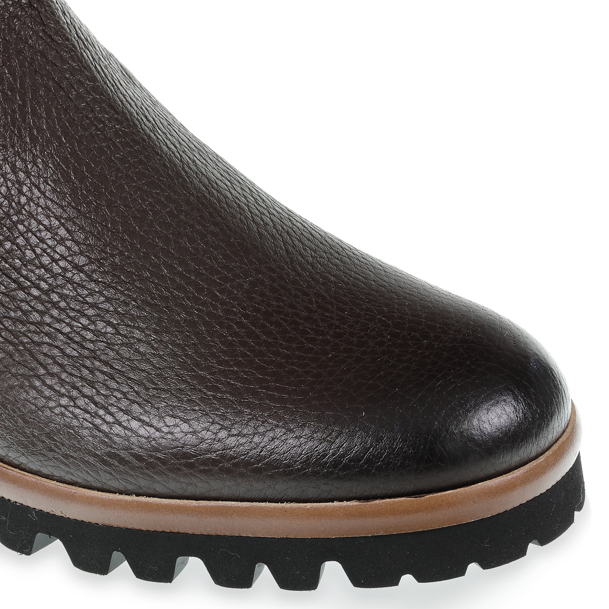 Brown deerskin and cashmere chelsea boot - Fratelli Borgioli – made by hand