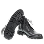 Botte à lacets en veau vieilli noir - Fratelli Borgioli - Artisanat italien