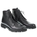 Botte à lacets en veau vieilli noir - Fratelli Borgioli - Artisanat italien
