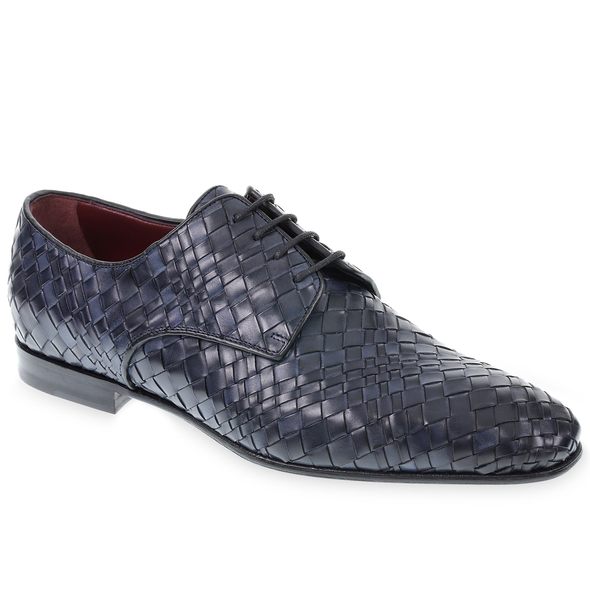 Hand-Woven Leather Derby - Fratelli Borgioli - Italian Craftsmanship