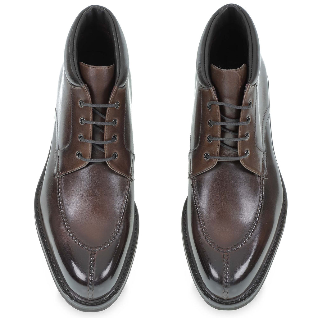 Schokoladenfarbe Hirschleder-Stiefelette – Fratelli Borgioli – italienische Handwerkskunst