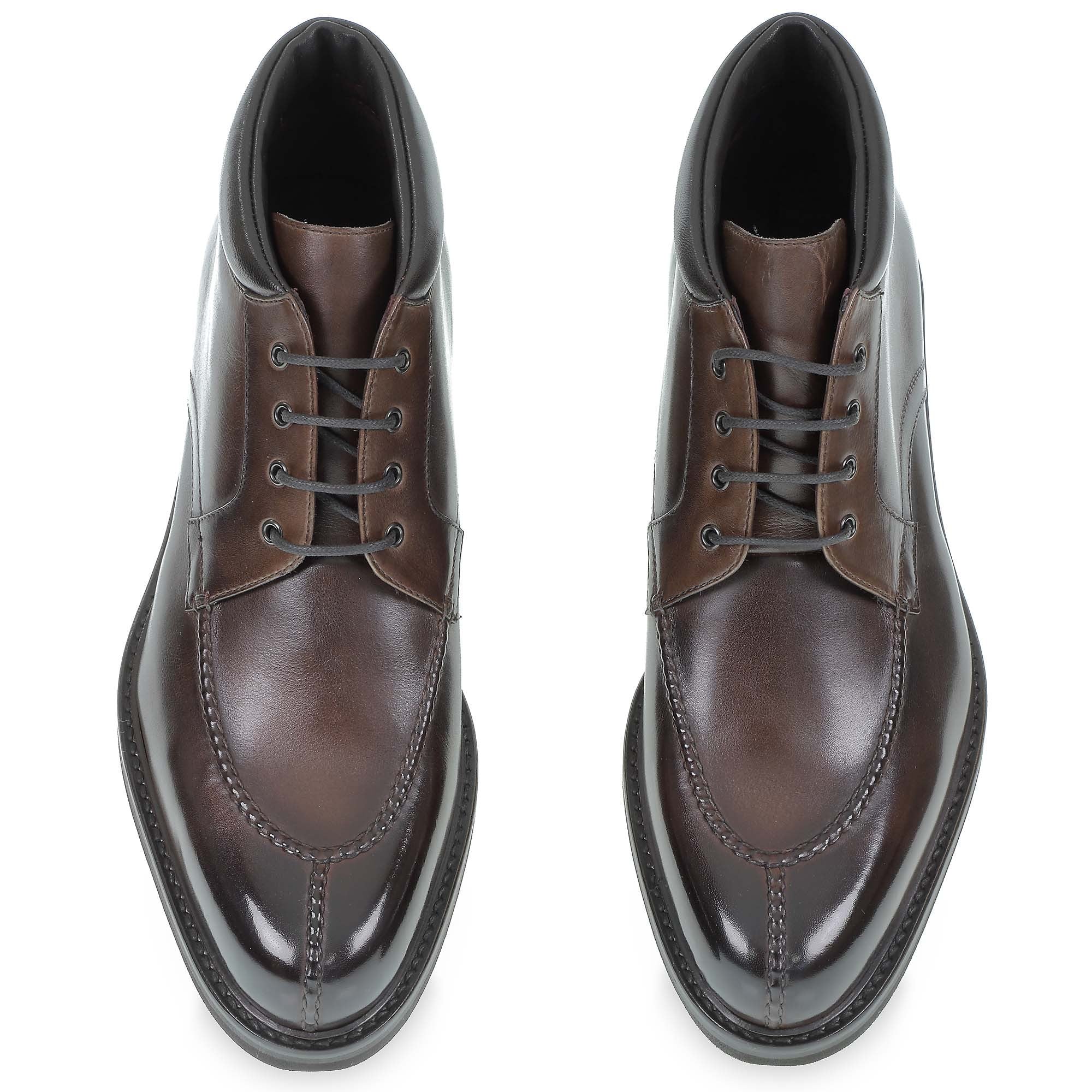 Schokoladenfarbe Hirschleder-Stiefelette – Fratelli Borgioli – italienische Handwerkskunst