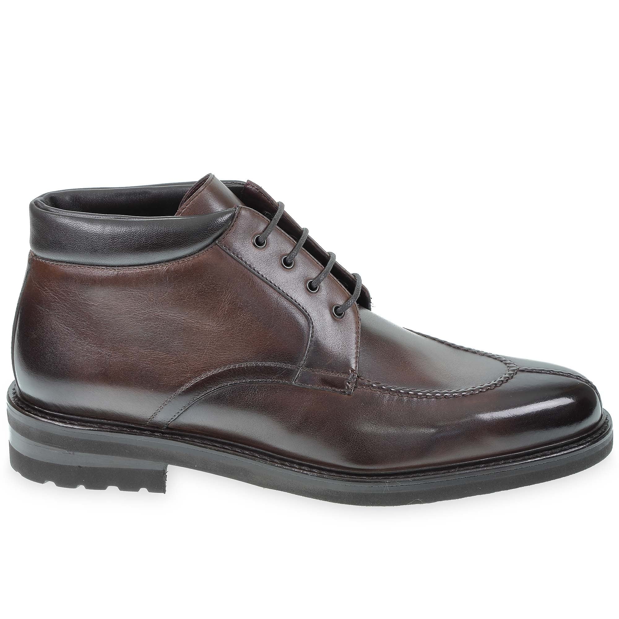 Schokoladenfarbe Hirschleder-Stiefelette – Fratelli Borgioli – italienische Handwerkskunst
