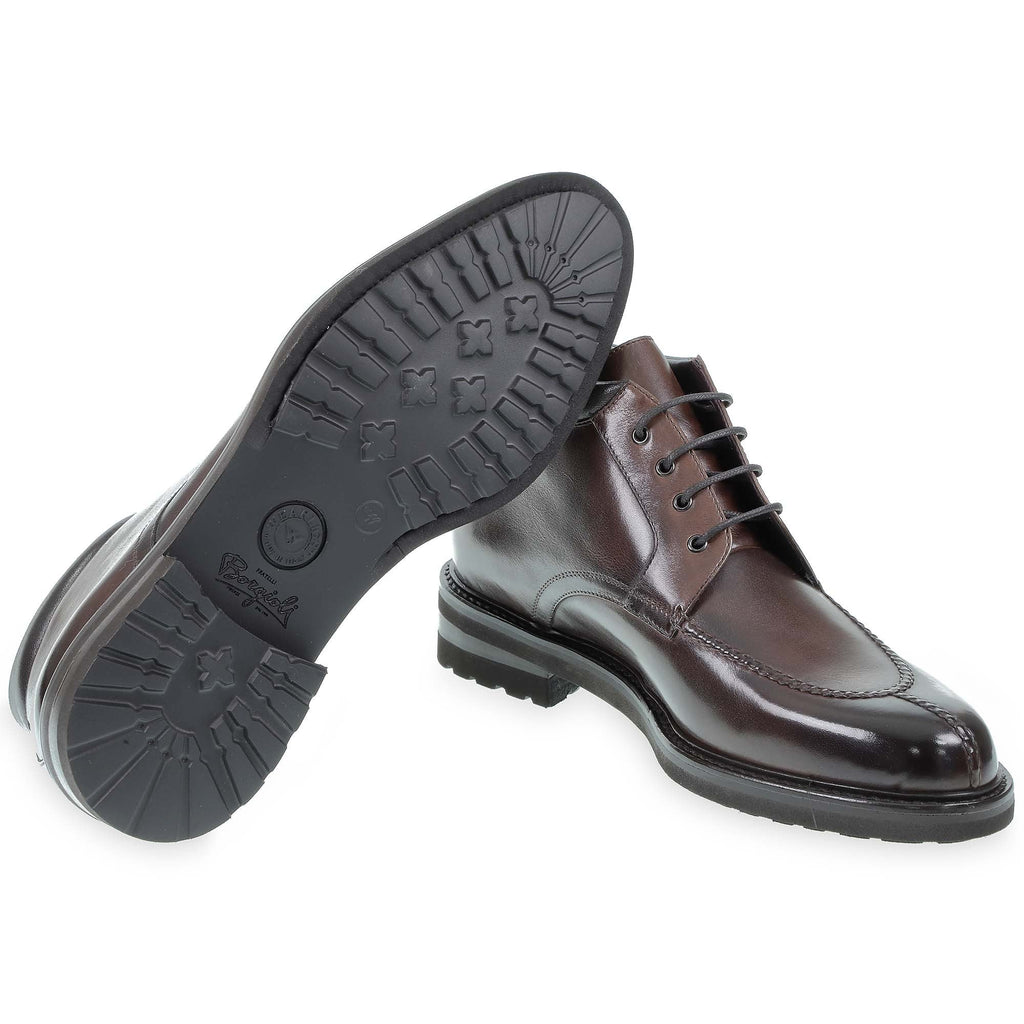Schokoladenfarbe Hirschleder-Stiefelette – Fratelli Borgioli – italienische Handwerkskunst