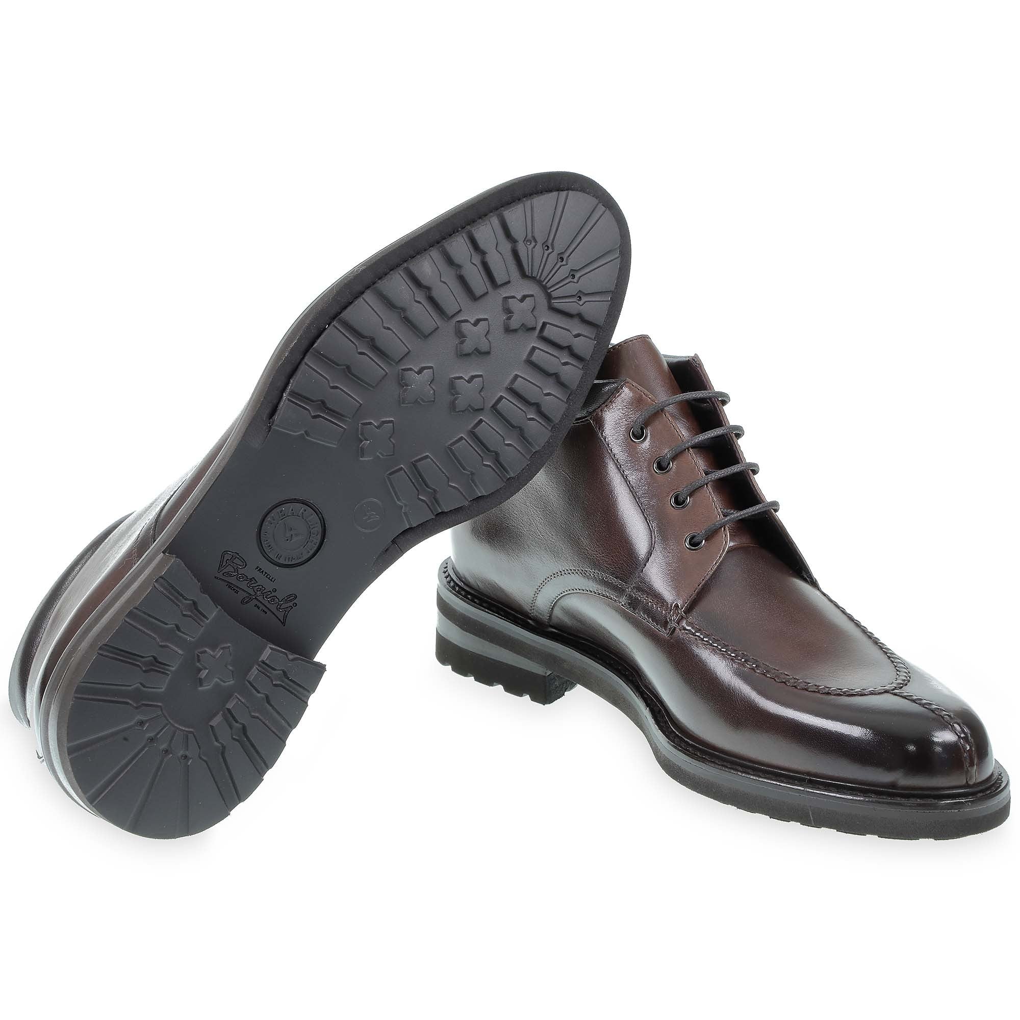 Schokoladenfarbe Hirschleder-Stiefelette – Fratelli Borgioli – italienische Handwerkskunst