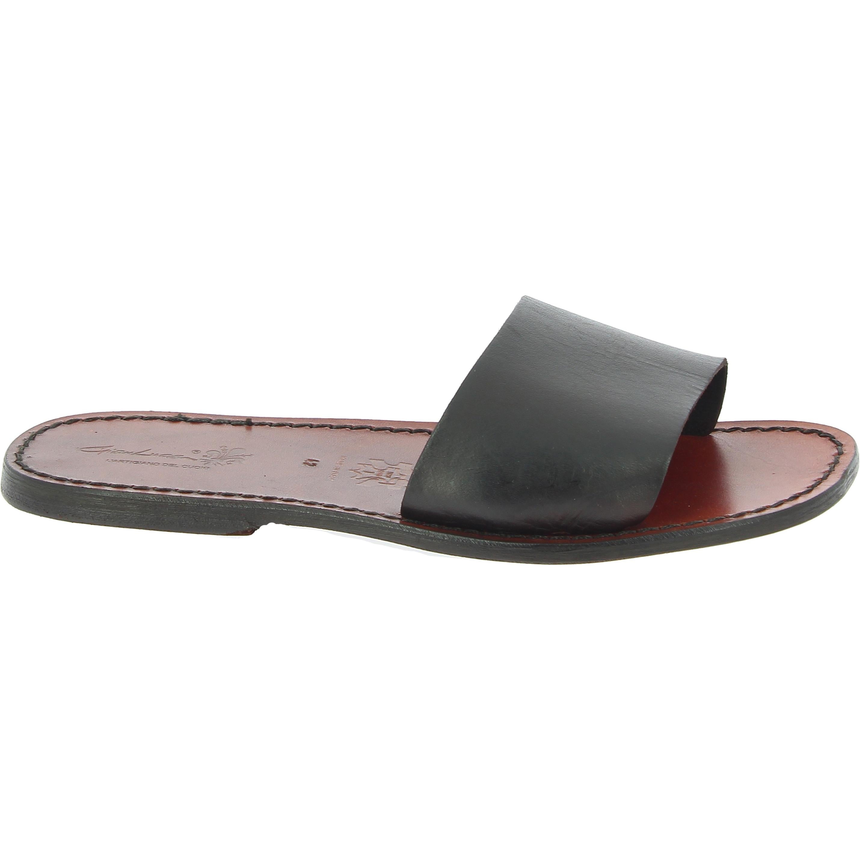 Ciabatte da uomo in pelle di vitello color testa di moro artigianali
