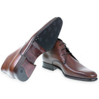 Polished Brown Leather Ankle Boot Made in Italy - Fratelli Borgioli – made by hand