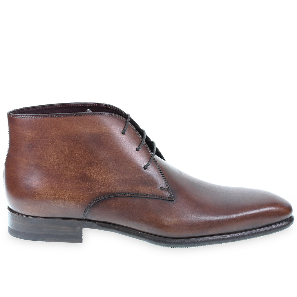 Polished Brown Leather Ankle Boot Made in Italy - Fratelli Borgioli – made by hand