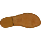 Sandali infradito da donna fatti a mano in pelle color cuoio
